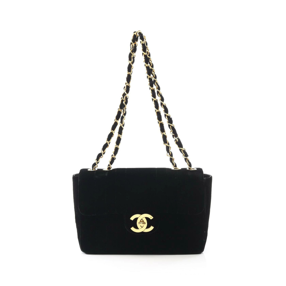 Chanel Matelasse Single Flap Shoulder Bag Black